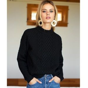 Emerson Fry fisherman’s sweater, black, size medium